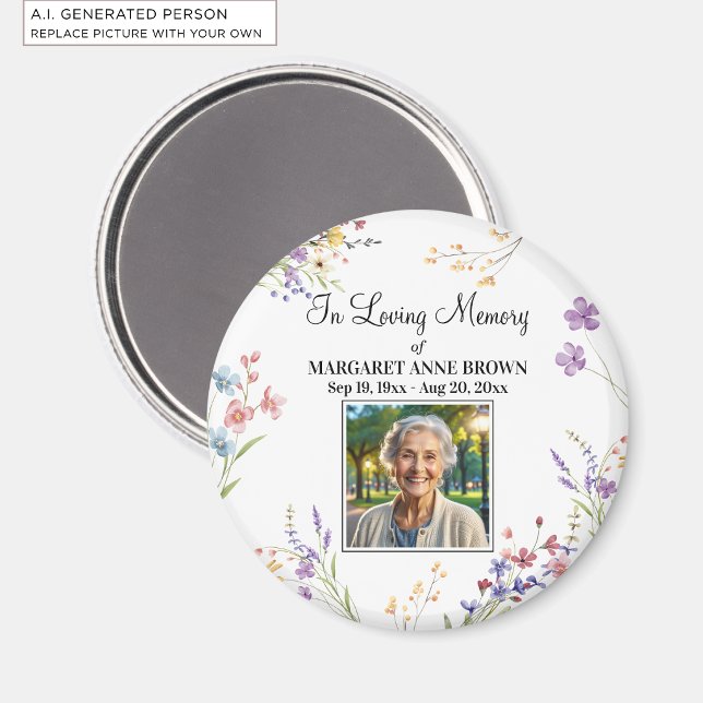 Elegant blomsterfirande av livets fotominne magnet (Skapare uppladdad)