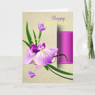Elegant blomsterfödelsedag kort