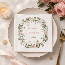Elegant blomsterfödelsedag – Sittnamn födelsedagss