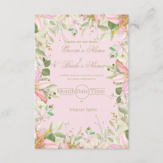 Elegant blomsterförlovningsinbjudan inbjudningar