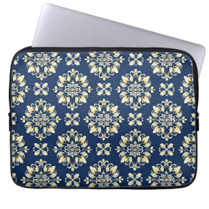 Elegant blomsterform med gyllene accenter laptop fodral