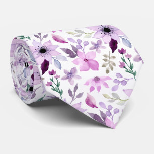 Elegant blomsterform med röda och blå blad Ne Slips