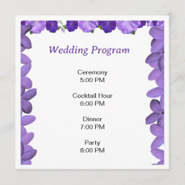 Elegant blomsterformad vigselprogram | Akryl  Program