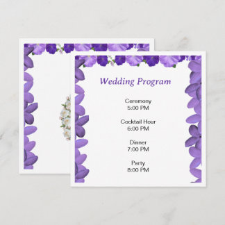 Elegant blomsterformad vigselprogram | Akryl  Program