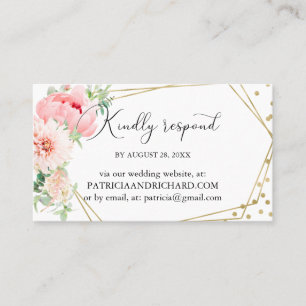 Elegant blomstergeometrisk bröllops online RSVP Visitkort