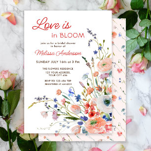 Elegant blomstergestaltad kärlek är i blom Bröllop Inbjudningar