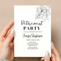 Elegant Blomstergrafik Typografi Pensionärsfest