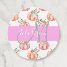 Elegant blomstergul vit rosa peach pumpor monogram gåvor etiketter