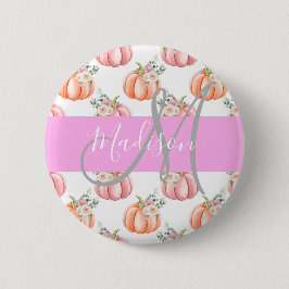 Elegant blomstergul vit rosa peach pumpor monogram knapp