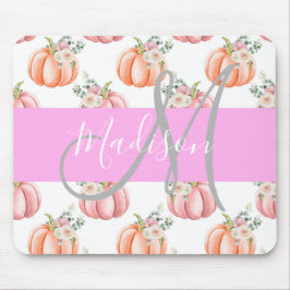 Elegant blomstergul vit rosa peach pumpor monogram musmatta