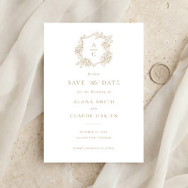 Elegant blomsterguld Hortensia Kam Save the Date Inbjudningar