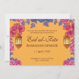 Elegant blomsterinbjudan till Eid al-Fitr med lykt Inbjudningar