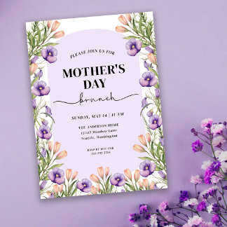 Elegant blomsterinbjudan till morsdagsbrunch