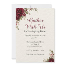 Elegant blomsterinbjudan till Thanksgiving-middag