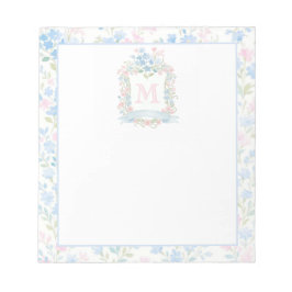 Elegant blomsterinitial anteckningsblock