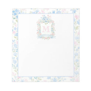 Elegant blomsterinitial anteckningsblock