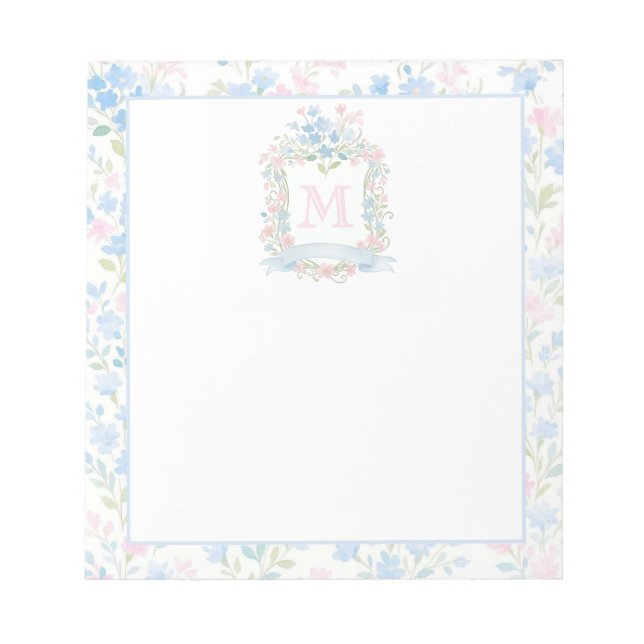 Elegant blomsterinitial anteckningsblock (Framsida)