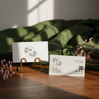Elegant blomsterinitial Minimalistisk lyxig boutiq Visitkort