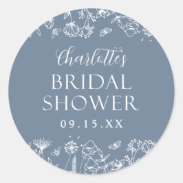 Elegant blomsterinspirerad bröllopsfest runt klistermärke