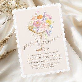 Elegant blomsterinspirerad champagne bröllopsdusch inbjudningar
