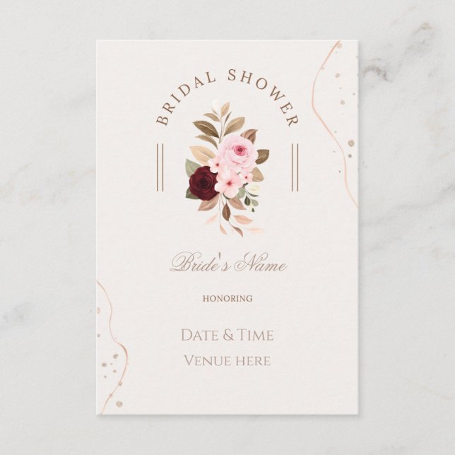 Elegant blomsterinspirerad minimalistisk bröllopsf inbjudningar (Framsida)