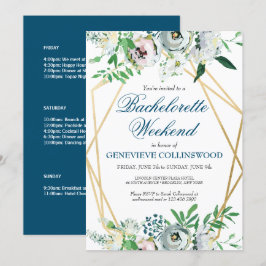 Elegant blomsterinspirerad möhippa-helg Itinerary Inbjudningar