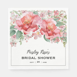 Elegant blomsterinspirerad rosa bröllopsfest pappersservett