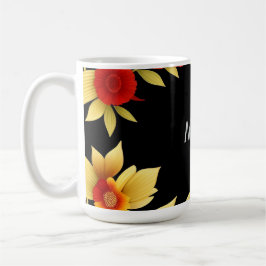 Elegant blomsterkant kaffemugg