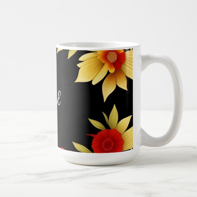 Elegant blomsterkant kaffemugg (Höger)