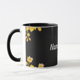 Elegant blomsterkant mugg