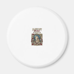 Elegant blomsterkatt Art Nouveau vintage vektor Magnet