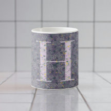 Elegant blomsterklassisk monogram H lila med fras
