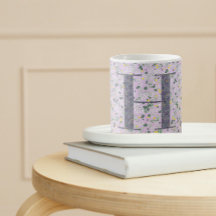 Elegant blomsterklassisk monogram H lila med fras