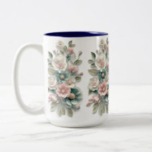 Elegant blomsterkonst kaffemugge