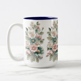 Elegant blomsterkonst kaffemugge Två-Tonad mugg