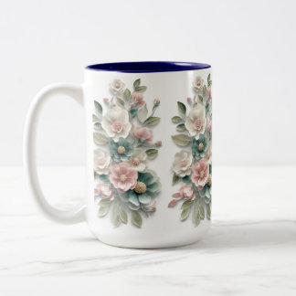 Elegant blomsterkonst kaffemugge Två-Tonad mugg