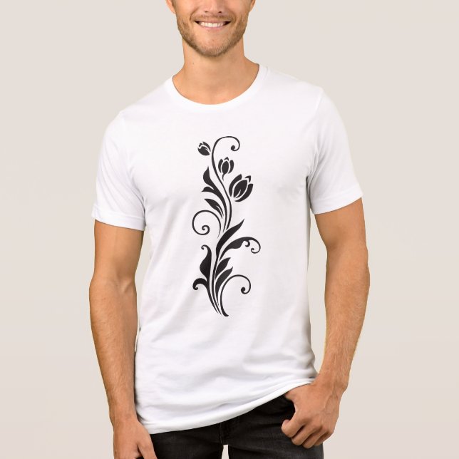 Elegant blomsterkonst t shirt (Framsida)