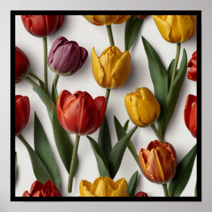 Elegant blomsterkonstaffisch för väggarna poster