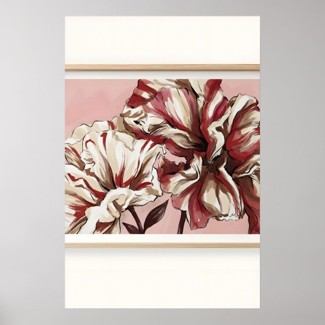 Elegant blomsterkonsttryck, överdimensionerade blo poster (Framsidan)