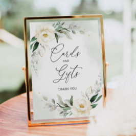 Elegant blomsterkort och presentkort Affisch