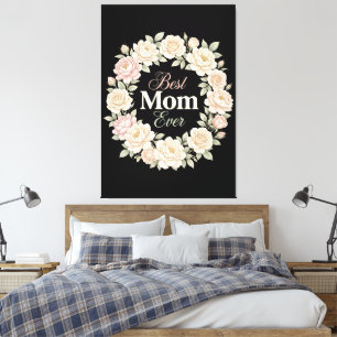 Elegant blomsterkrans till världens bästa mamma canvastryck