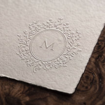 Elegant blomsterkransmonogram bröllop