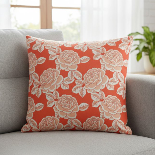 Elegant blomsterkudde med vintage charm kudde (Skapare uppladdad)