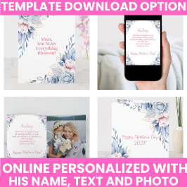 Elegant blomsterkvinnodagspresent i akvarell för i kort