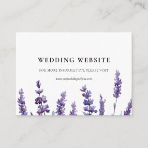 Elegant blomsterlavendel bröllopswebbplatskort tilläggskort
