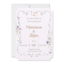 Elegant blomsterlig bröllopsinbjudan redigerbar an