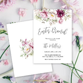 Elegant blomsterlig påskbrunch-inbjudan inbjudningar