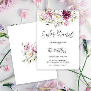 Elegant blomsterlig påskbrunch-inbjudan inbjudningar