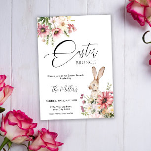 Elegant blomsterlig påskbrunch-inbjudan inbjudningar