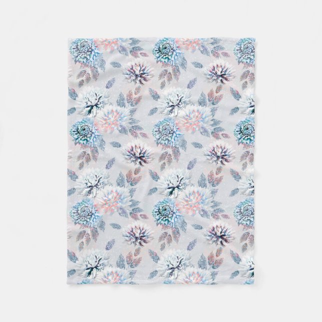 Elegant blomsterlig retro mönster.  fleecefilt (Framsidan)
